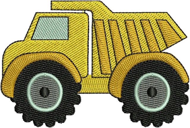 Cute Truck Embroidery Design embroidery design shown stitched on fabric