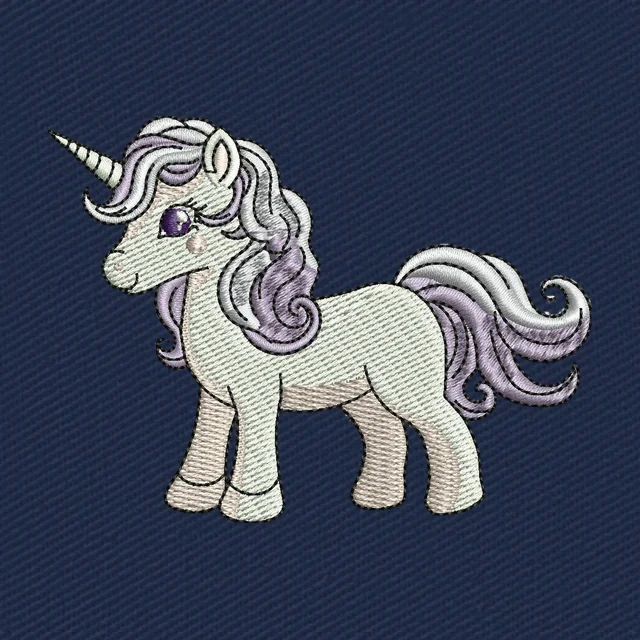 Cute Standing Unicorn with Purple Mane