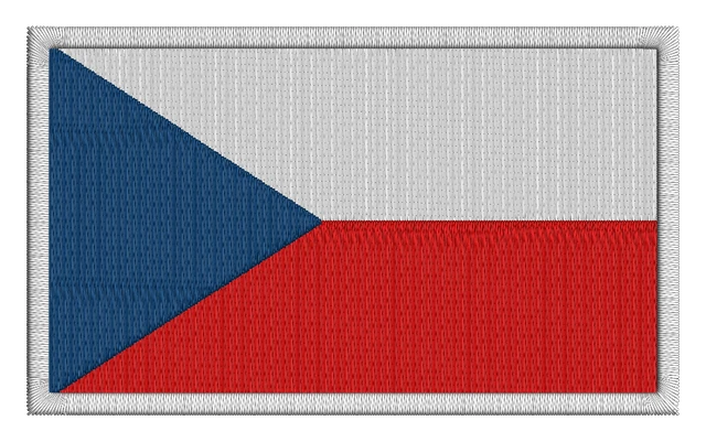 Diseño de bordado República Checa Bandera sobre tela