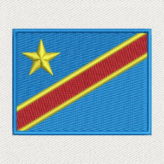 Democratic Republic of the Congo National Flag Embroidery Design