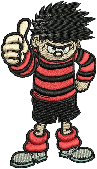 Diseño de bordado Dennis the Menace y Gnasher 2 sobre tela