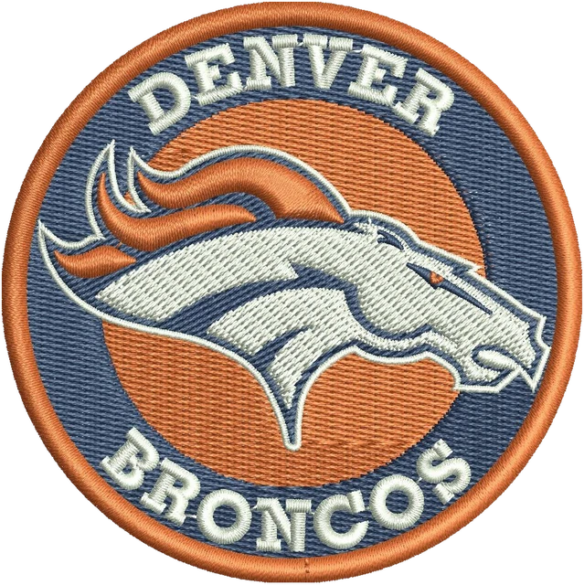 Motif de broderie Denver Broncos logo de ligue de football américain 2 brodé sur tissu