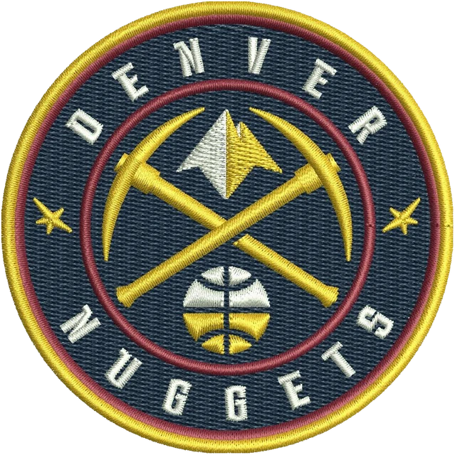 Motif de broderie Denver Nuggets logo brodé sur tissu