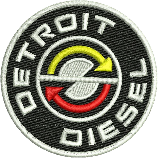 Detroit Diesel Logo 4 Embroidery Design embroidery design shown stitched on fabric