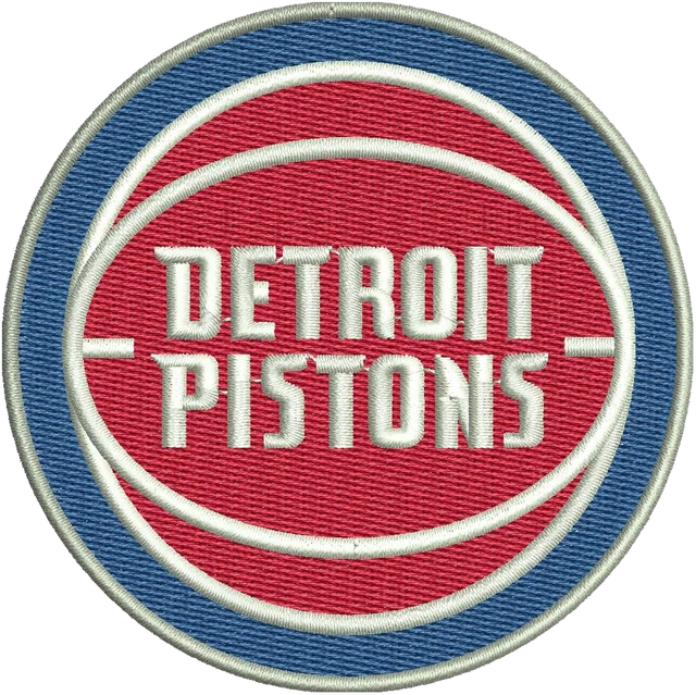 Detroit Pistons Classic Round Logo embroidery design shown stitched on fabric