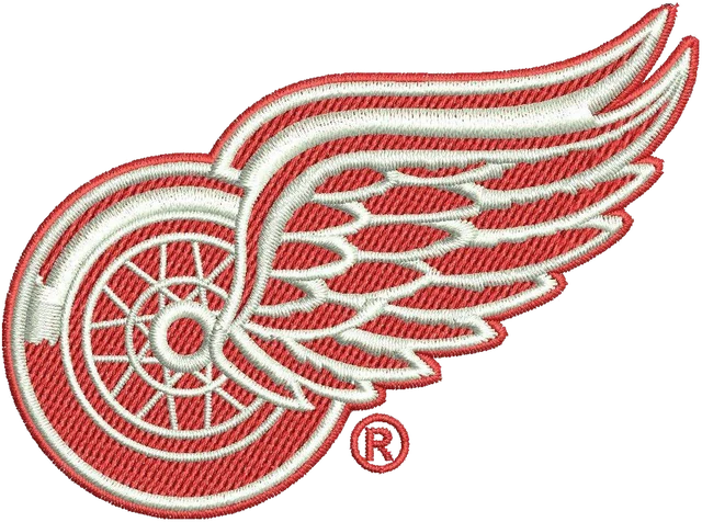 Diseño de bordado Detroit Red Wings nuevo logotipo sobre tela