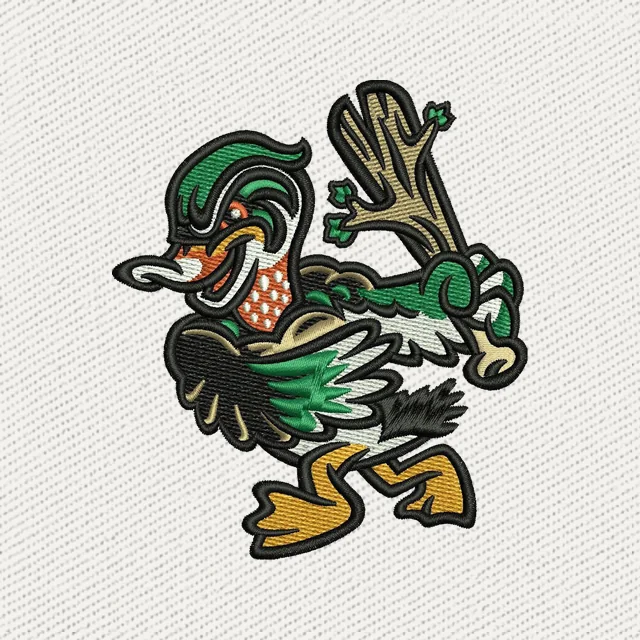 Down East Wood Ducks Maskottchenlogo Stickdatei