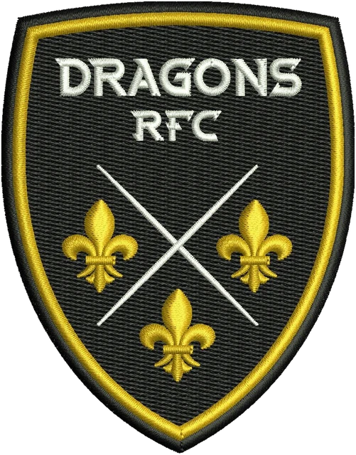 Stickdatei Dragons RFC schwarzes Schildwappen Stickdatei auf Stoff gestickt