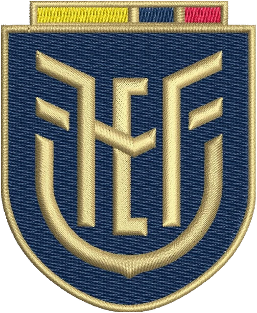 Motif de broderie Écusson de l’équipe nationale d’Équateur brodé sur tissu