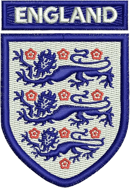 Stickdatei England National Football Team Logo Stickdatei auf Stoff gestickt