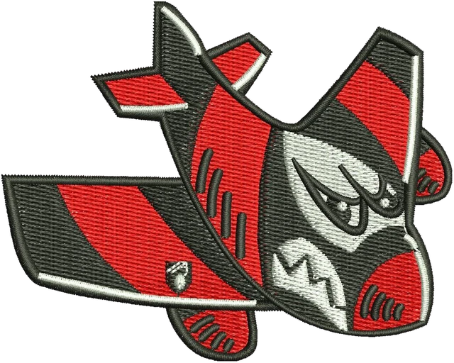 Essendon Football Club Bomber Logo Embroidery Design embroidery design shown stitched on fabric