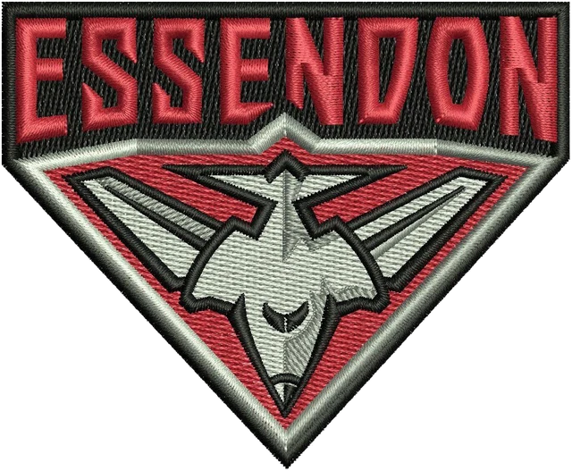 Essendon Football Club Logo Embroidery Design embroidery design shown stitched on fabric