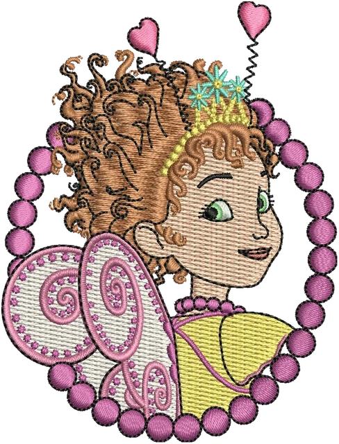 Stickdatei Fancy Nancy Clancy 6 Stickdatei auf Stoff gestickt