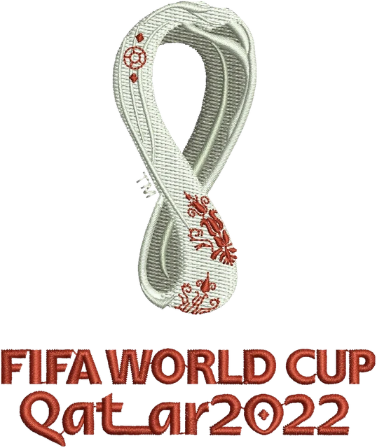 Stickdatei FIFA World Cup 2022 Logo Stickdatei auf Stoff gestickt