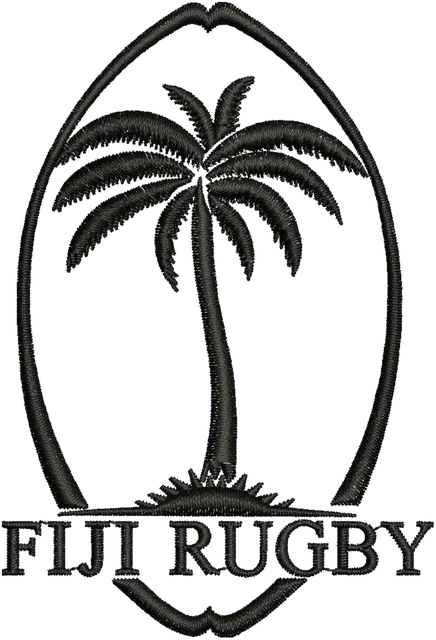 Fiji National Rugby Union Team Logo Embroidery Design embroidery design shown stitched on fabric