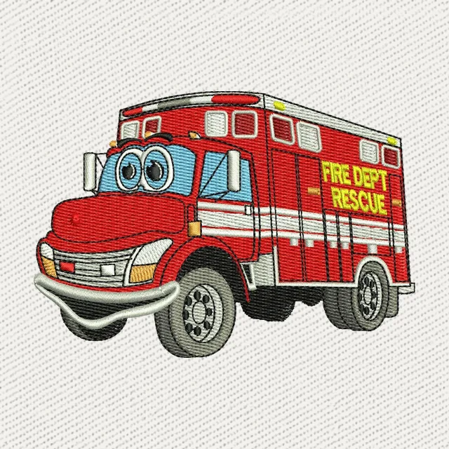 Fire Rescue Truck Cartoon Stickdatei