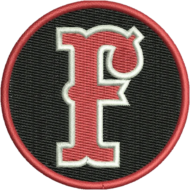 Firecracker Softball Team Logo 2 Embroidery Design embroidery design shown stitched on fabric