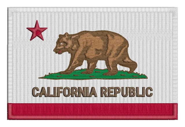 Diseño de bordado Bandera de California sobre tela