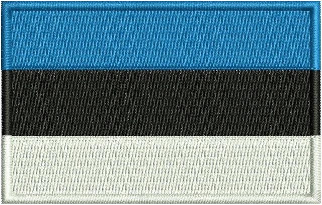 Stickdatei Flag of Estonia Stickdatei auf Stoff gestickt