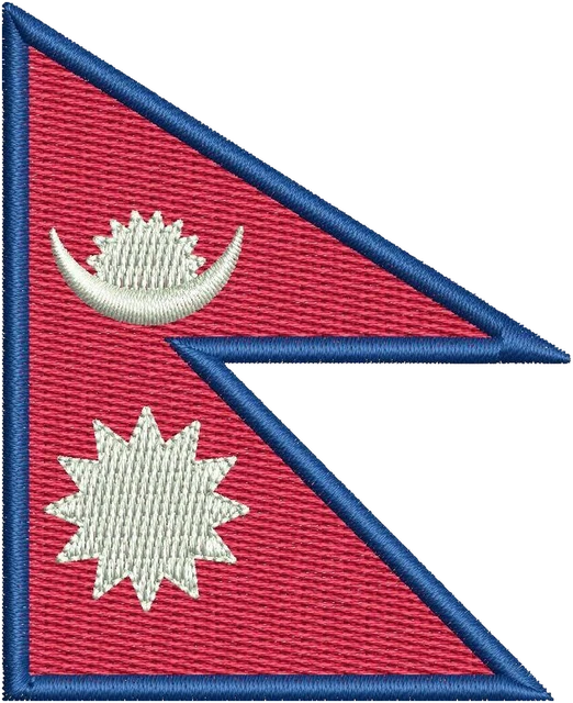 Flag of Nepal Embroidery Design embroidery design shown stitched on fabric