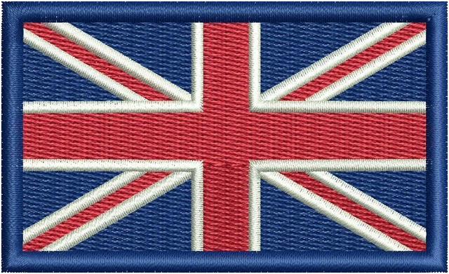 Stickdatei Flagge des Vereinigten Königreichs Union Jack auf Stoff gestickt