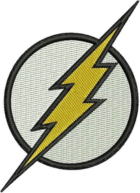 Ricamo Emblema con fulmine giallo di The Flash su tessuto