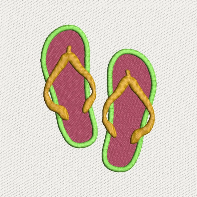 Flip Flops Embroidery Design