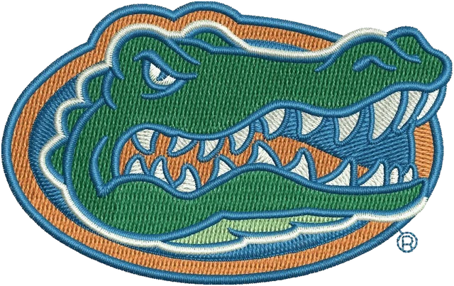 Florida Gators Logo Embroidery Design embroidery design shown stitched on fabric