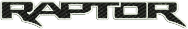 Ford Raptor Logo 2 Embroidery Design embroidery design shown stitched on fabric
