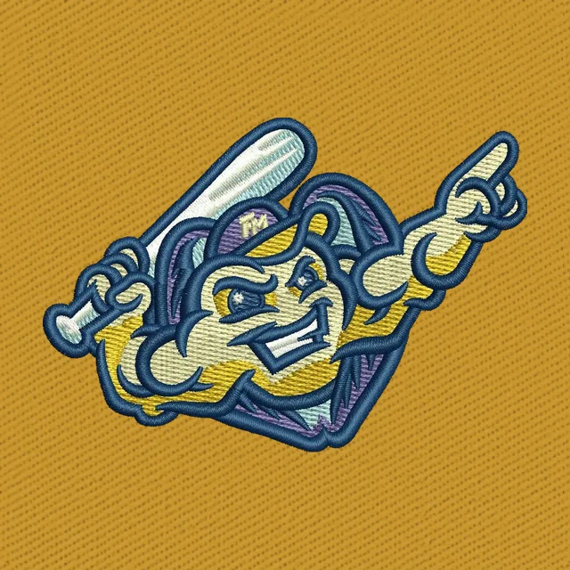 Fort Myers Mighty Mussels Minor League Baseball Team Logo Embroidery Design
