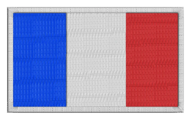 Motif de broderie Drapeau de la France 2 brodé sur tissu