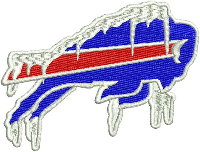 Stickdatei Frozen Buffalo Bills Logo Stickdatei auf Stoff gestickt