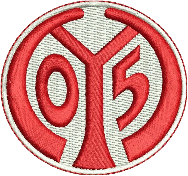 Motif de broderie Motif de broderie FSV Mainz 05 logo rond rouge brodé sur tissu