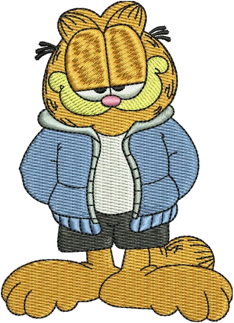Garfield Cartoon 6 Embroidery Design embroidery design shown stitched on fabric