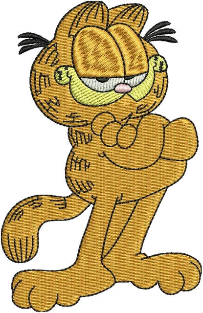 Garfield Cartoon 9 Embroidery Design embroidery design shown stitched on fabric
