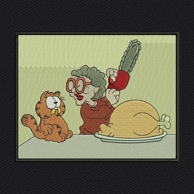 Garfield nonna Arbuckle con motosega