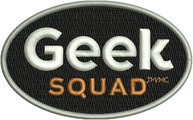 Stickdatei Geek Squad Logo 2 Stickdatei auf Stoff gestickt