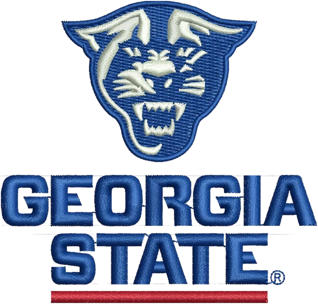 Georgia State Panthers Logo Embroidery Design embroidery design shown stitched on fabric