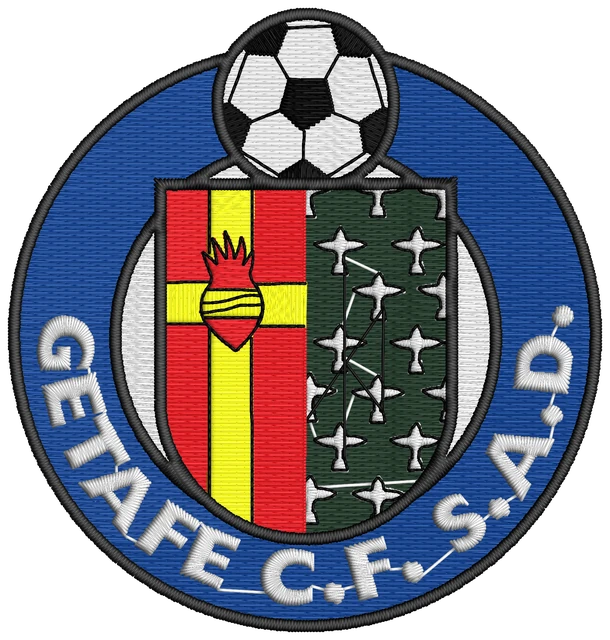 Getafe CF Logo Embroidery Design embroidery design shown stitched on fabric