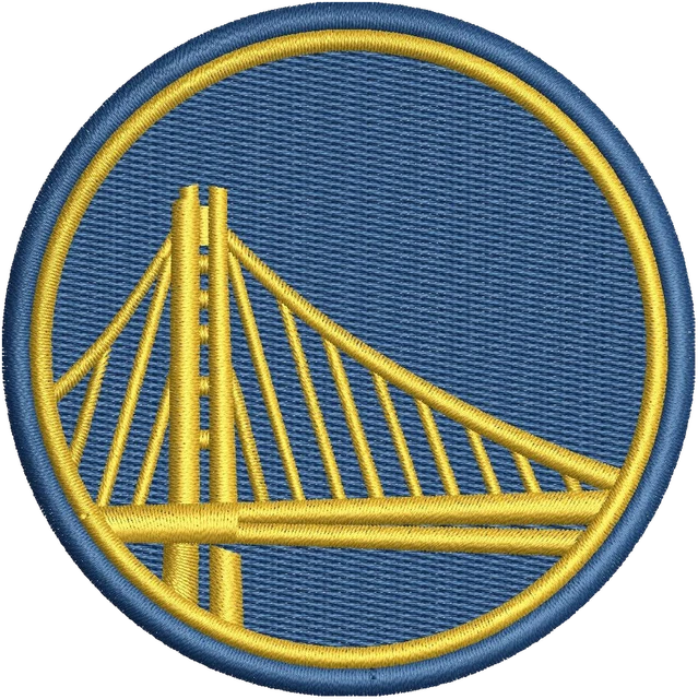 Stickdatei Golden State Warriors Logo 2 Stickdatei auf Stoff gestickt