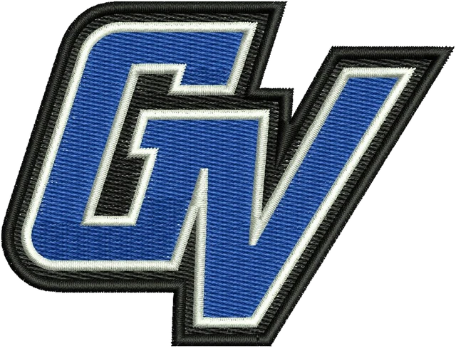Stickdatei Grand Valley State University Logo Stickdatei auf Stoff gestickt