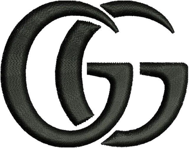 Gucci New Logo Embroidery Design embroidery design shown stitched on fabric