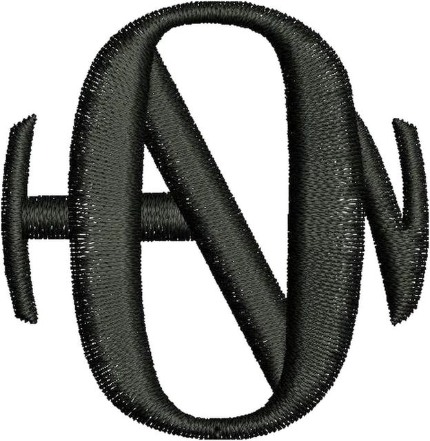 Hanson Logo 2 Embroidery Design embroidery design shown stitched on fabric
