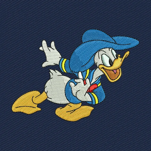 Disegno da ricamo Donald Duck che corre a braccia aperte