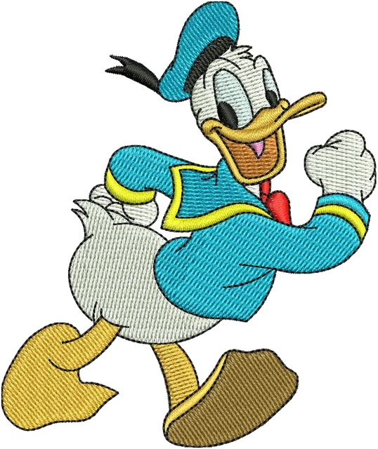Ricamo Disegno da ricamo Donald Duck che cammina allegro su tessuto