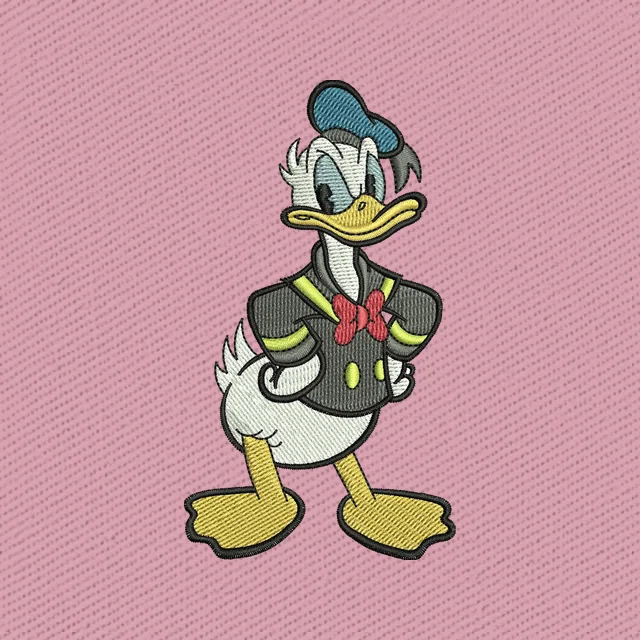 Disegno da ricamo Donald Duck con le mani sui fianchi