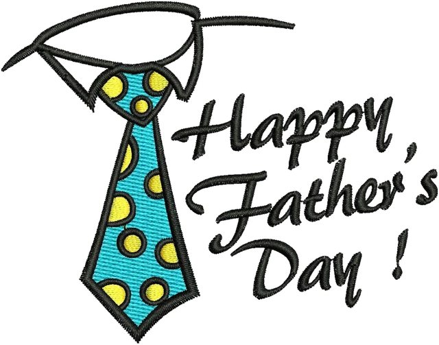Happy Father's Day 6 Embroidery Design embroidery design shown stitched on fabric