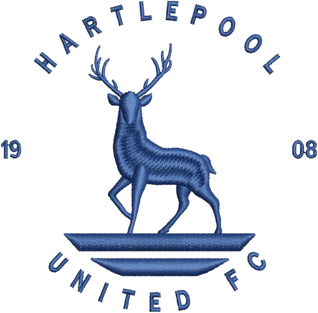 Hartlepool United Football Club Logo Embroidery Design embroidery design shown stitched on fabric