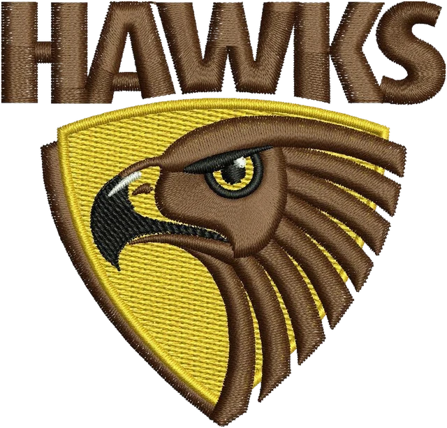 Diseño de bordado Hawthorn Football Club logotipo sobre tela