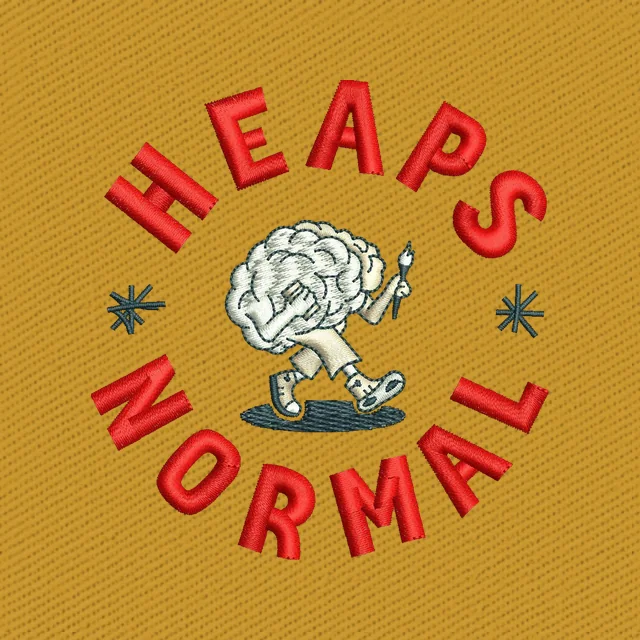 Motif de broderie logo cerveau marchant Heaps Normal